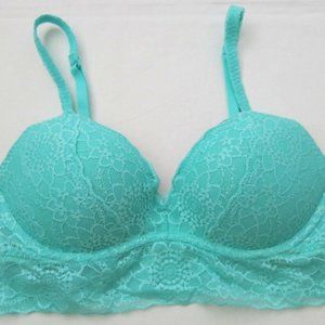 Pink VICTORIA'S SECRET Padded Underwire Support Lace Bralette - Size XS (AA-B)